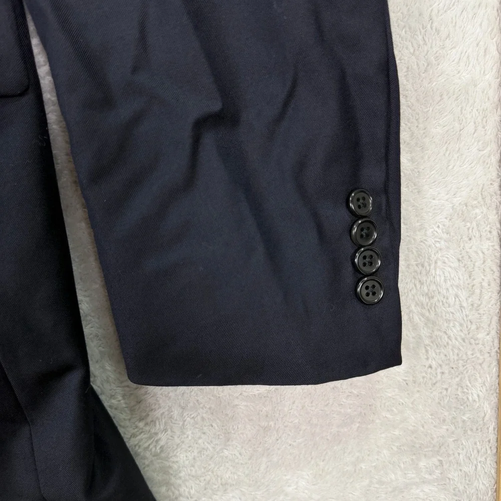 Hickey Freeman Mens 46XL Slim Fit Tall Big Navy Blue Wool Blazer Loro Piana USA